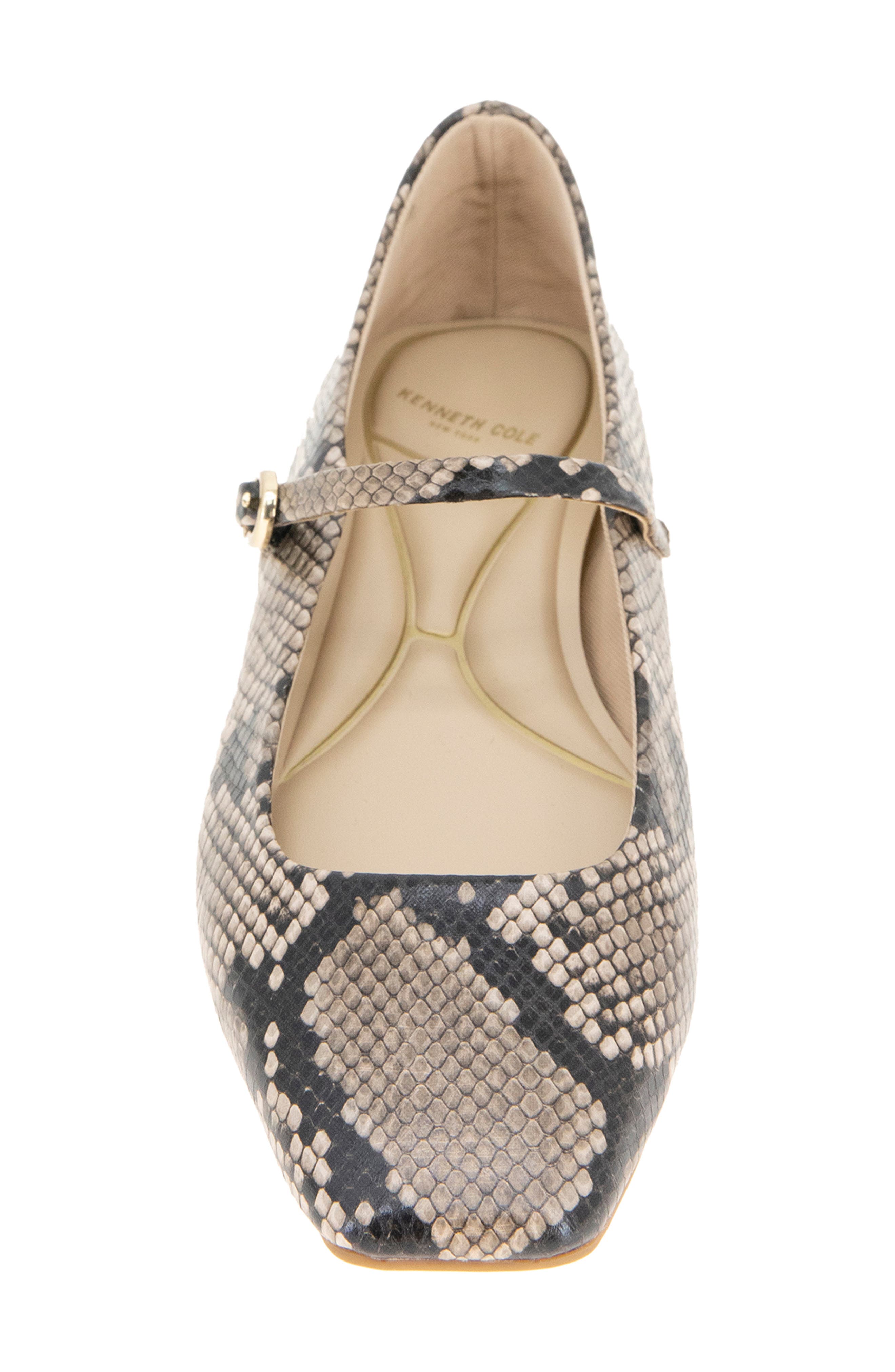Kenneth Cole Jasper Snakeskin Embossed Mary Jane Flat, Alternate, color, Taupe Snake