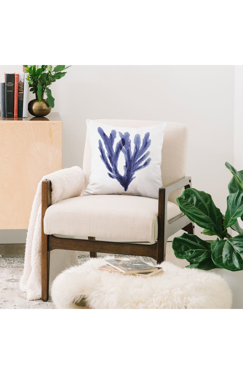 Deny Designs Seaweed Square Throw Pillow, Alternate, color, Blue