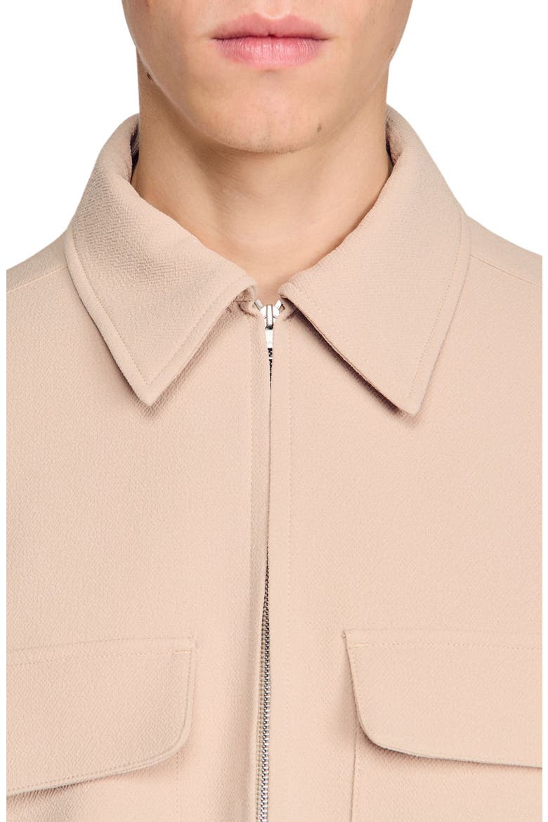 Waffle-effect zip-up jacket, Alternate, color, Cappucino