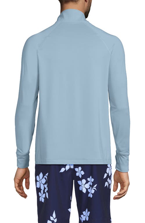 LANDS' END LANDS' END UPF 50 COOLING QUARTER ZIP MOCK NECK RASH GUARD SHIRT