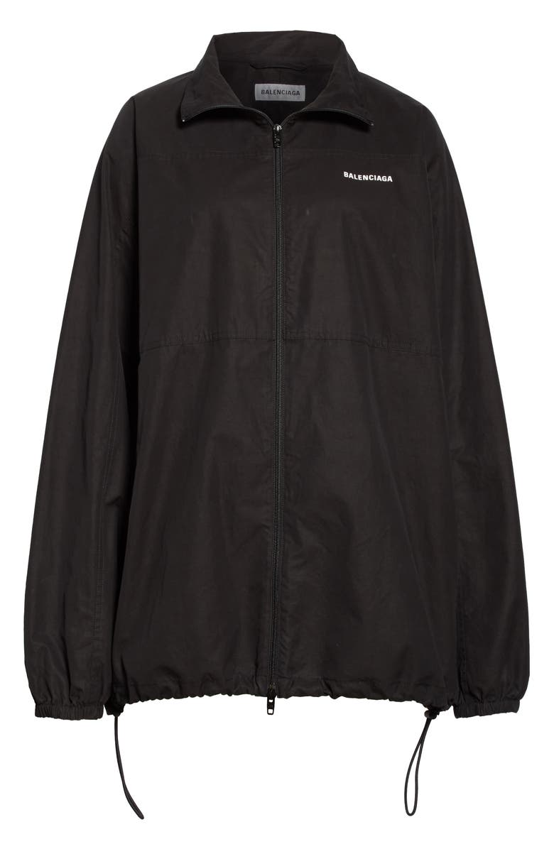 Balenciaga Logo Embroidered Cotton Poplin Jacket, Alternate, color, 