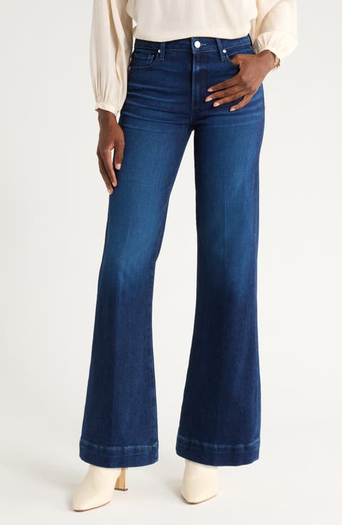 PAIGE Leenah High Waist Wide Leg Jeans (Praline) (Petite)