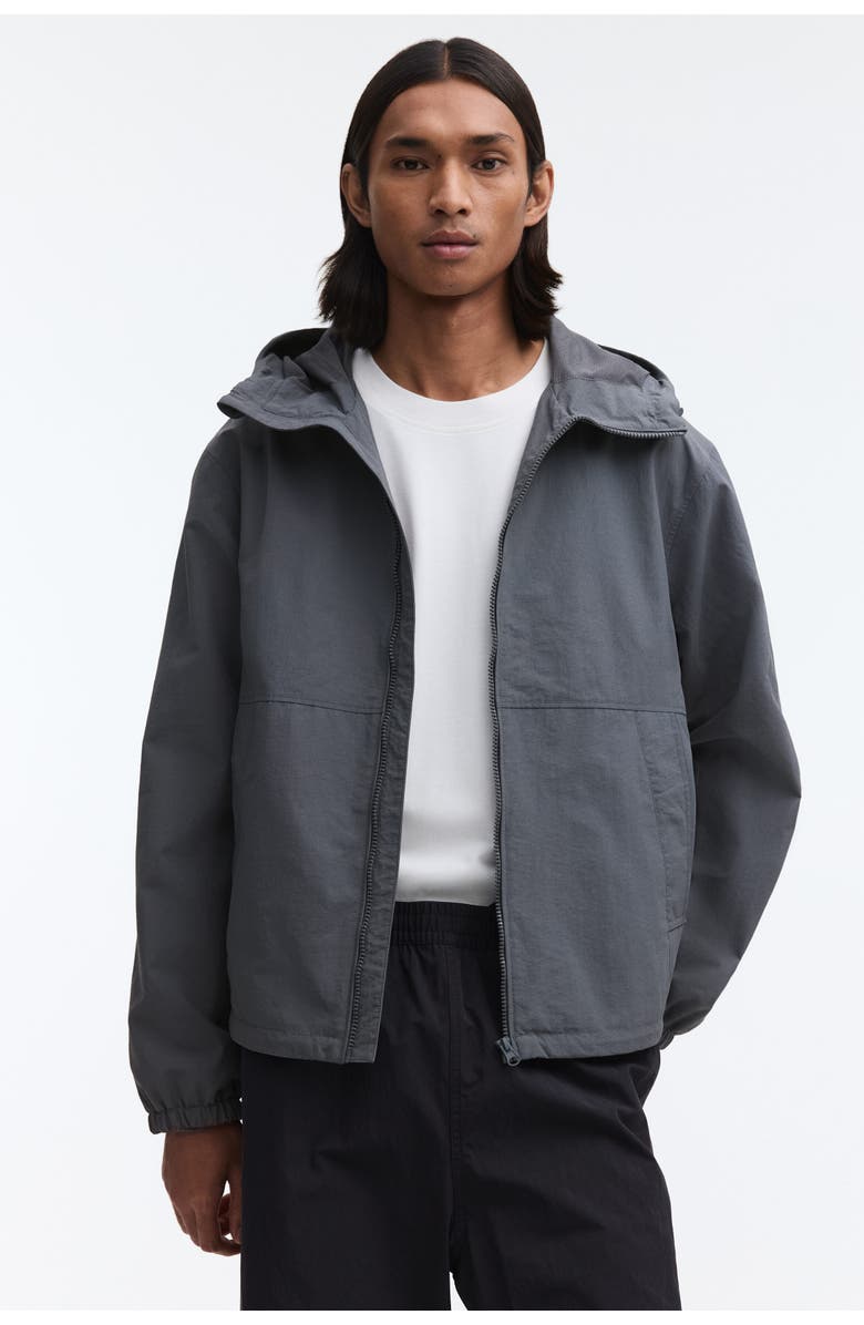 H&M Water-repellent nylon windbreaker, Alternate, color, Gray