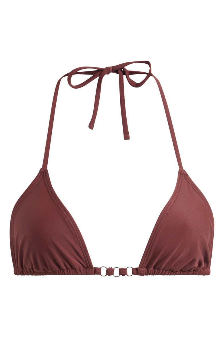 PacSun Gardenia Triangle Swim Top, Alternate, color, Brown