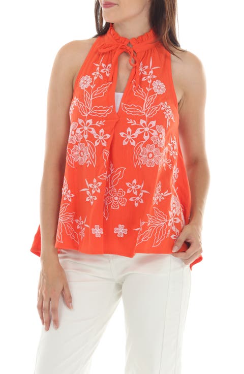 Floral Halter Swing Top