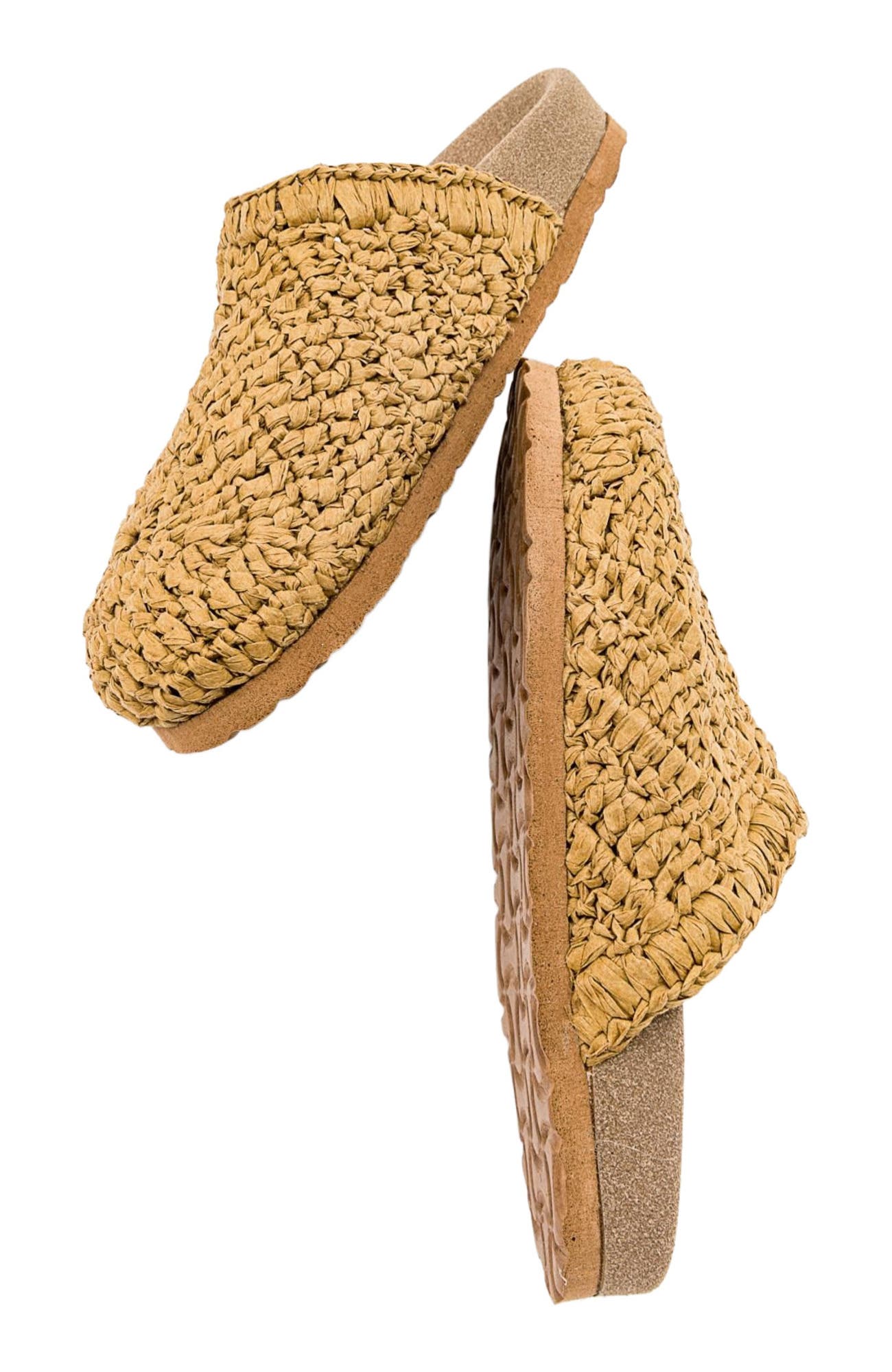 Prologue Shoes LOOP Woven Slide Sandal, Alternate, color, Light Beige Faux Leather