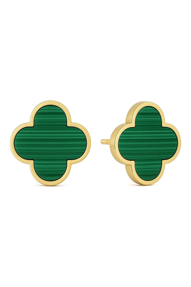 Clover Stud Earrings, Main, color, GOLD