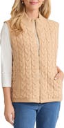 Jones New York Zip Front Cable Sweater Vest