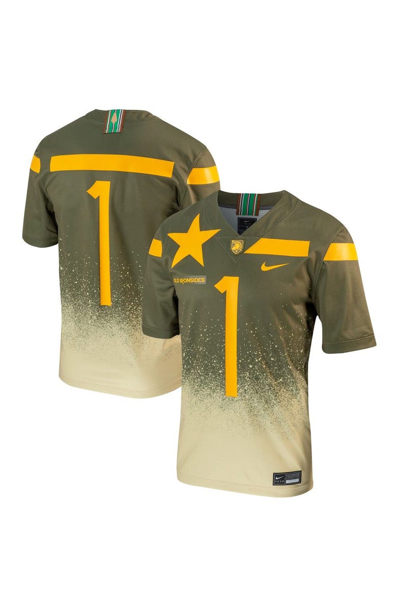 Nike Men's Nike #1 Olive Army Black Knights 1st Armored Division Old Ironsides Untouchable Football Jersey, Main, color, 