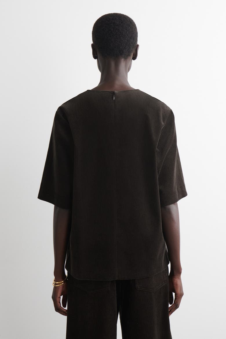 Corduroy Top, Alternate, color, DARK BROWN
