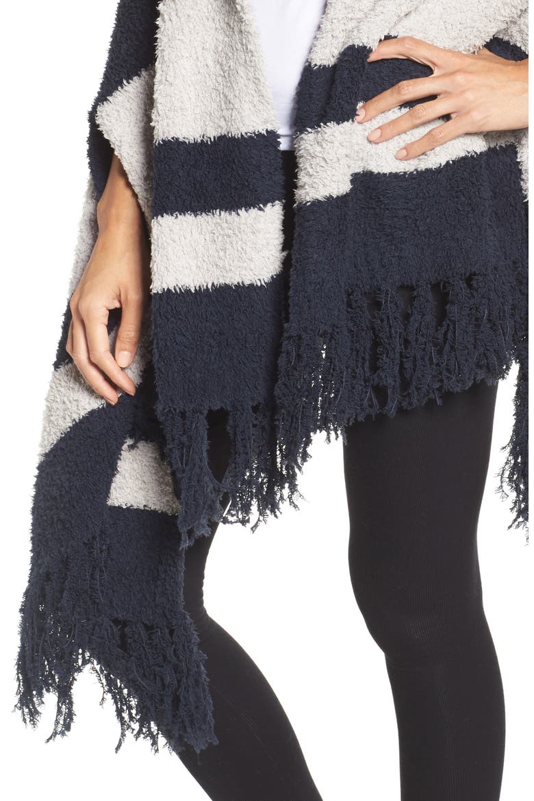 CozyChic™ Malibu Wrap, Alternate, color, INDIGO/ OYSTER STRIPE