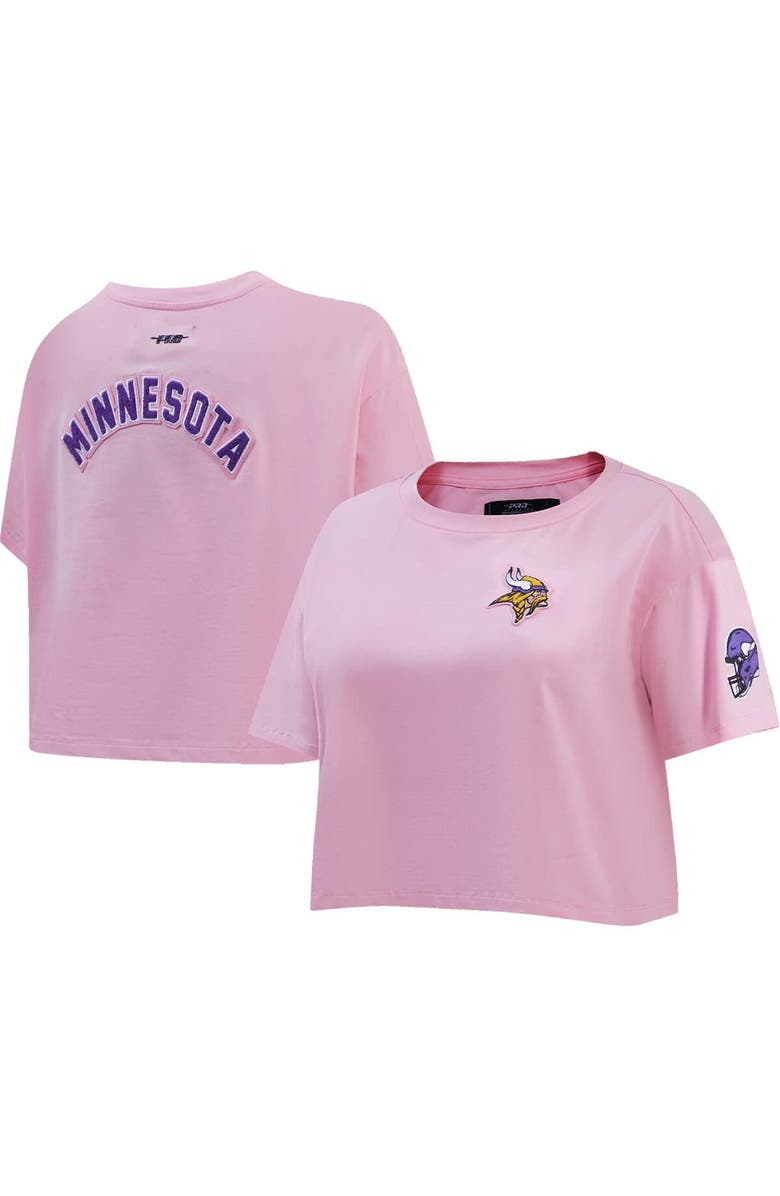 PRO STANDARD Women's Pro Standard Pink Minnesota Vikings Cropped Boxy T-Shirt, Main, color, Pink