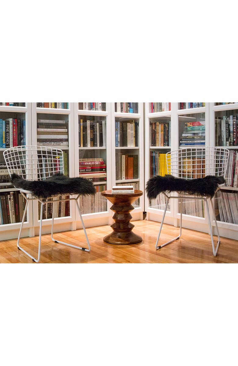 NATURAL New Zealand Genuine Sheepskin Shearling Chair Seat Pad - Set of 2, Alternate, color, Black