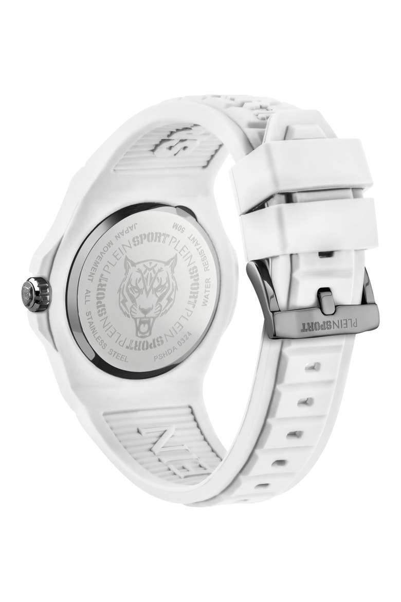 New Fearless Silicon Strap Watch, 46mm, Alternate, color, WHITE