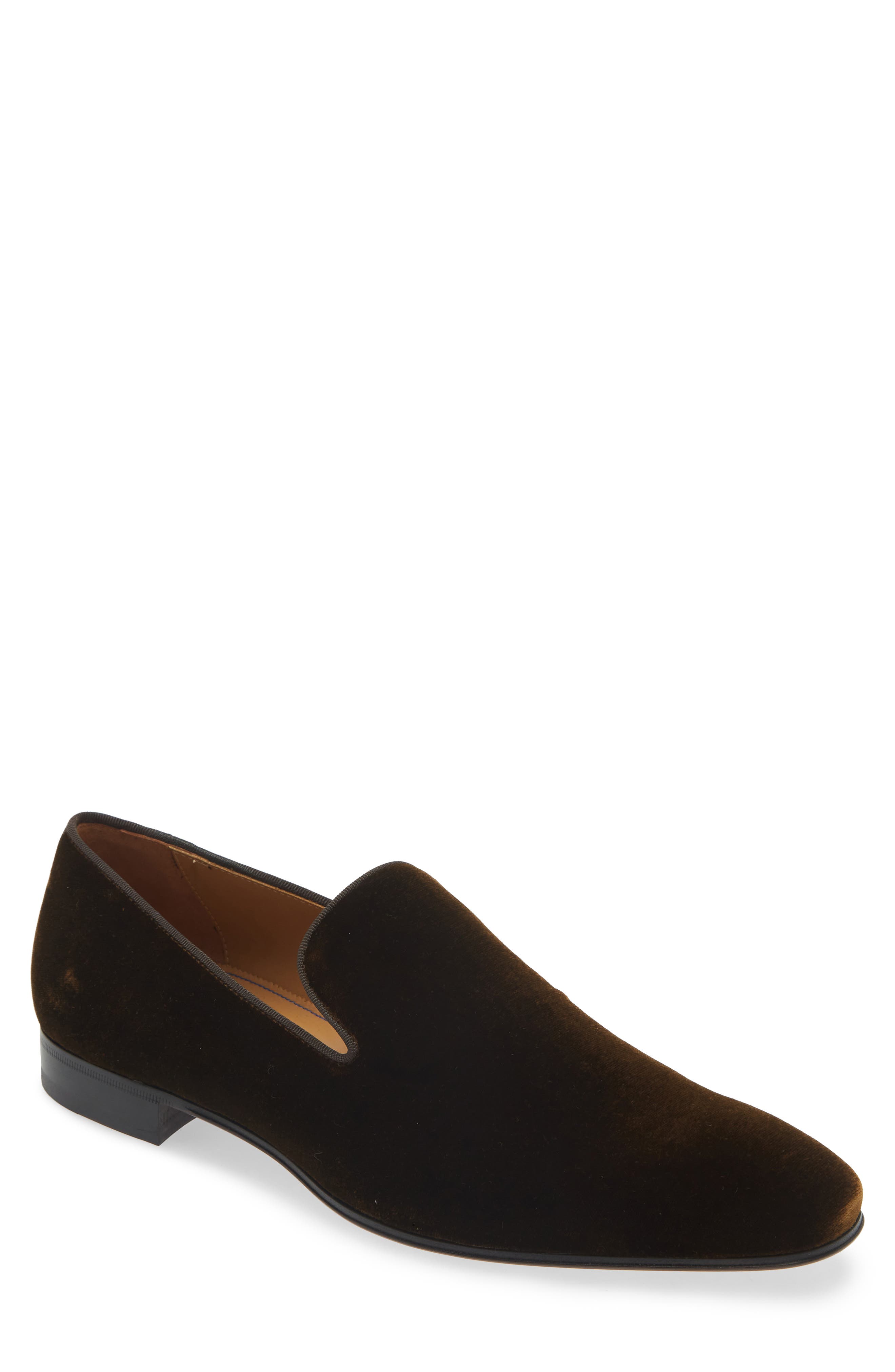 Harrier Venetian Loafer, Main, color, DARK BROWN VELVET
