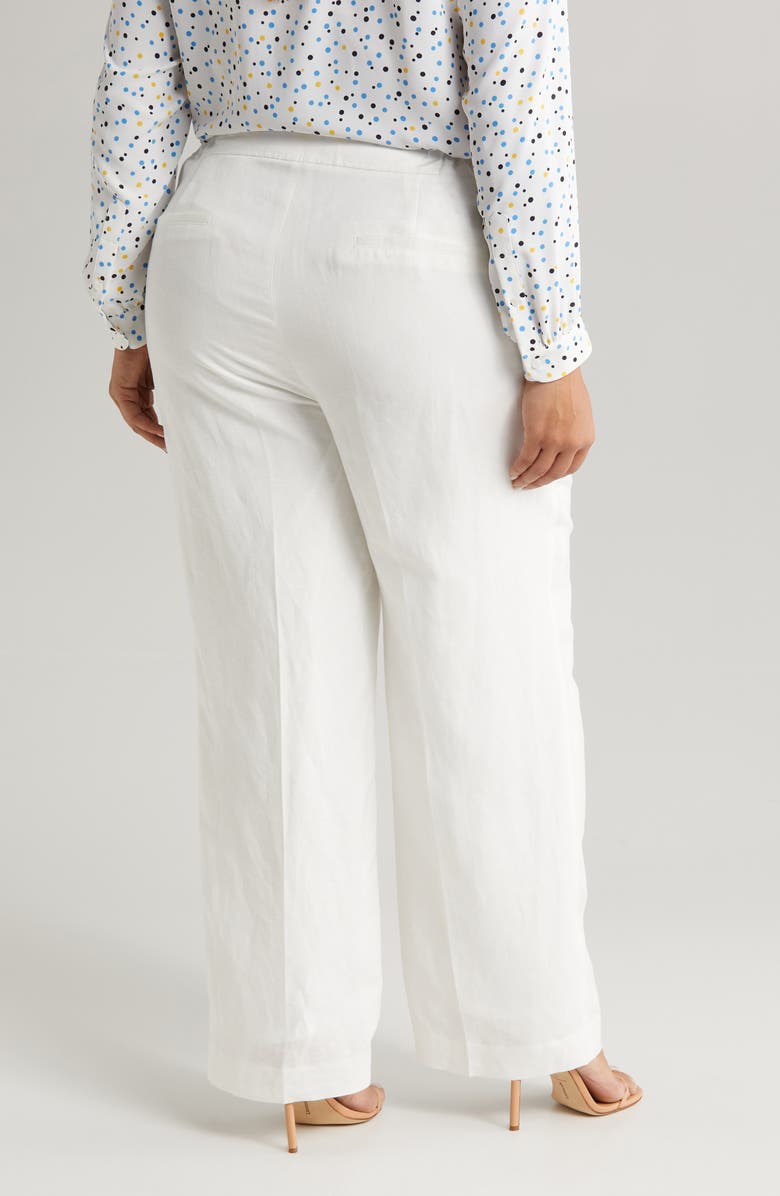 Anne Klein Wide Leg Linen Blend Pants, Alternate, color,