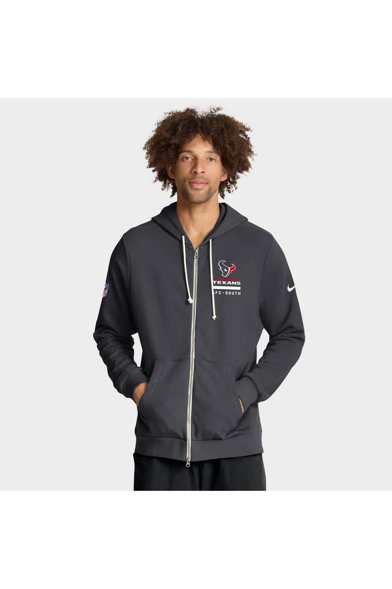 Men's Nike Anthracite Houston Texans Sideline Standard Issue Utility Player Dri-FIT Full-Zip Hoodie, Main, color, Anthracite