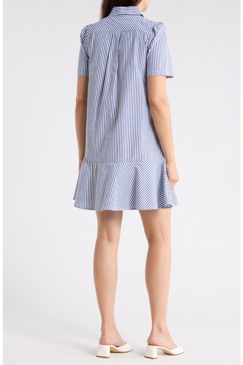 Ruffle Hem Cotton Shirtdress, Alternate, color, NOUVEAN NAVY