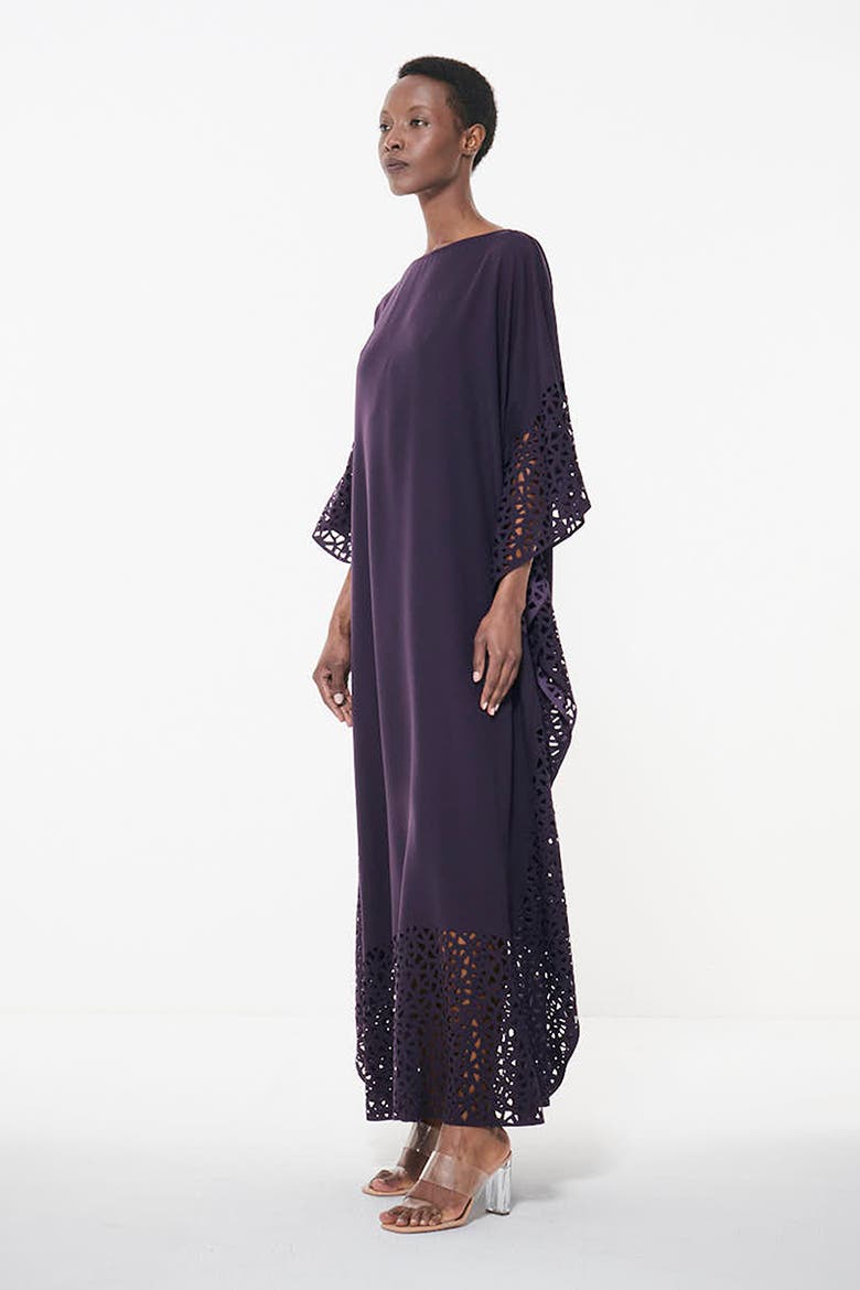 Laser Cut Kaftan, Alternate, color, Dark Purple