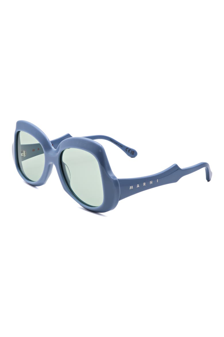 54mm Round Sunglasses, Alternate, color, BLUE GREY / DARK GREY