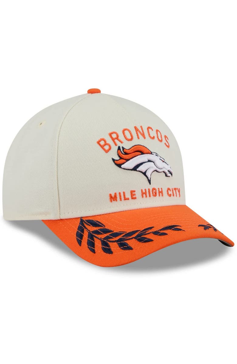 New Era Men's New Era Cream/Orange Denver Broncos 2025 NFL Draft 9FORTY A-Frame M-Crown Adjustable Hat, Alternate, color, Cream