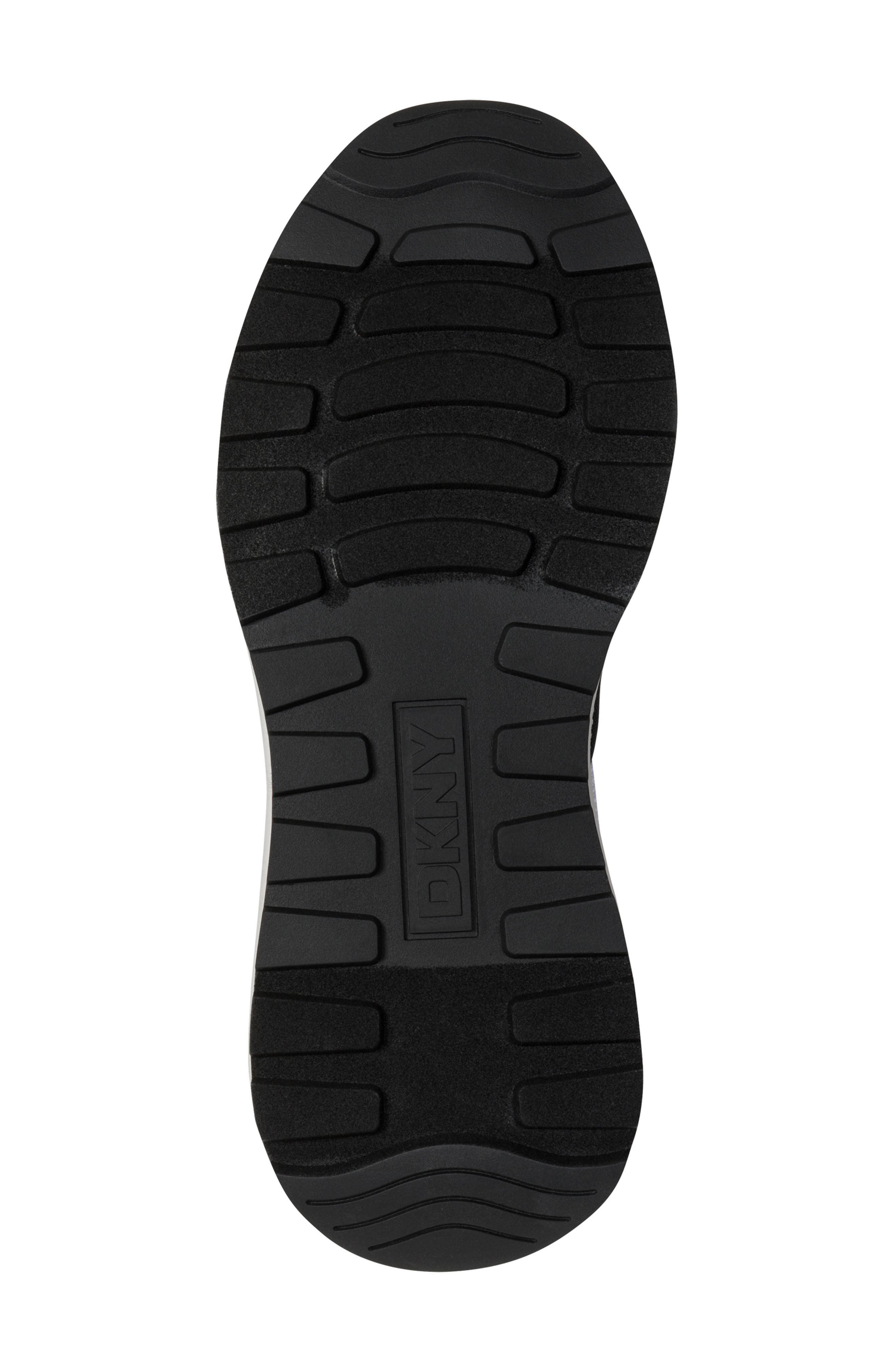 DKNY Zanira Mixed Media Sneaker, Alternate, color, Nickel/ Black