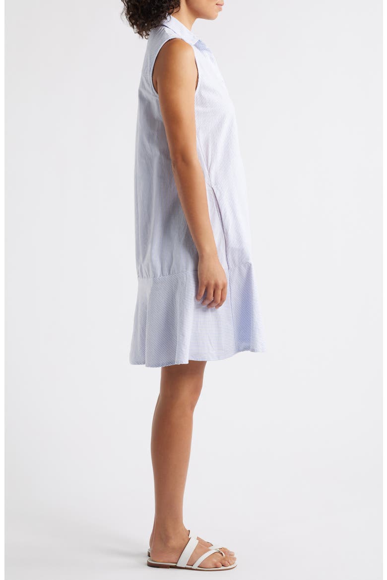 Marina Stripe Sleeveless Cotton Shirtdress, Alternate, color, STUDIO BLUE
