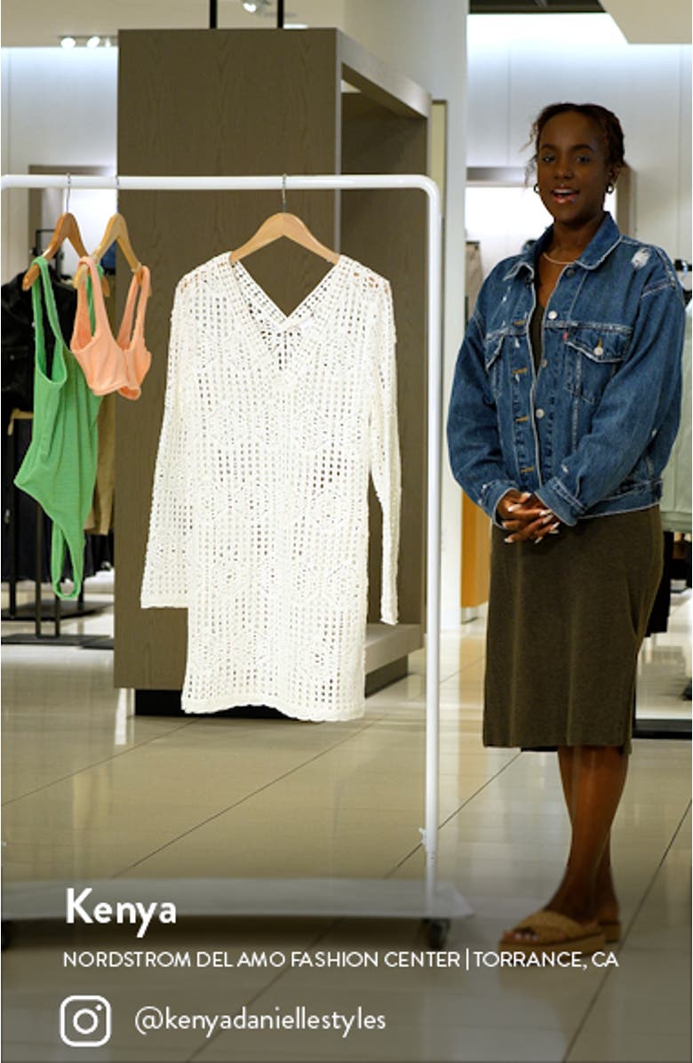 Waverly Long Sleeve Cotton Cover-Up Dress, sales video thumbnail