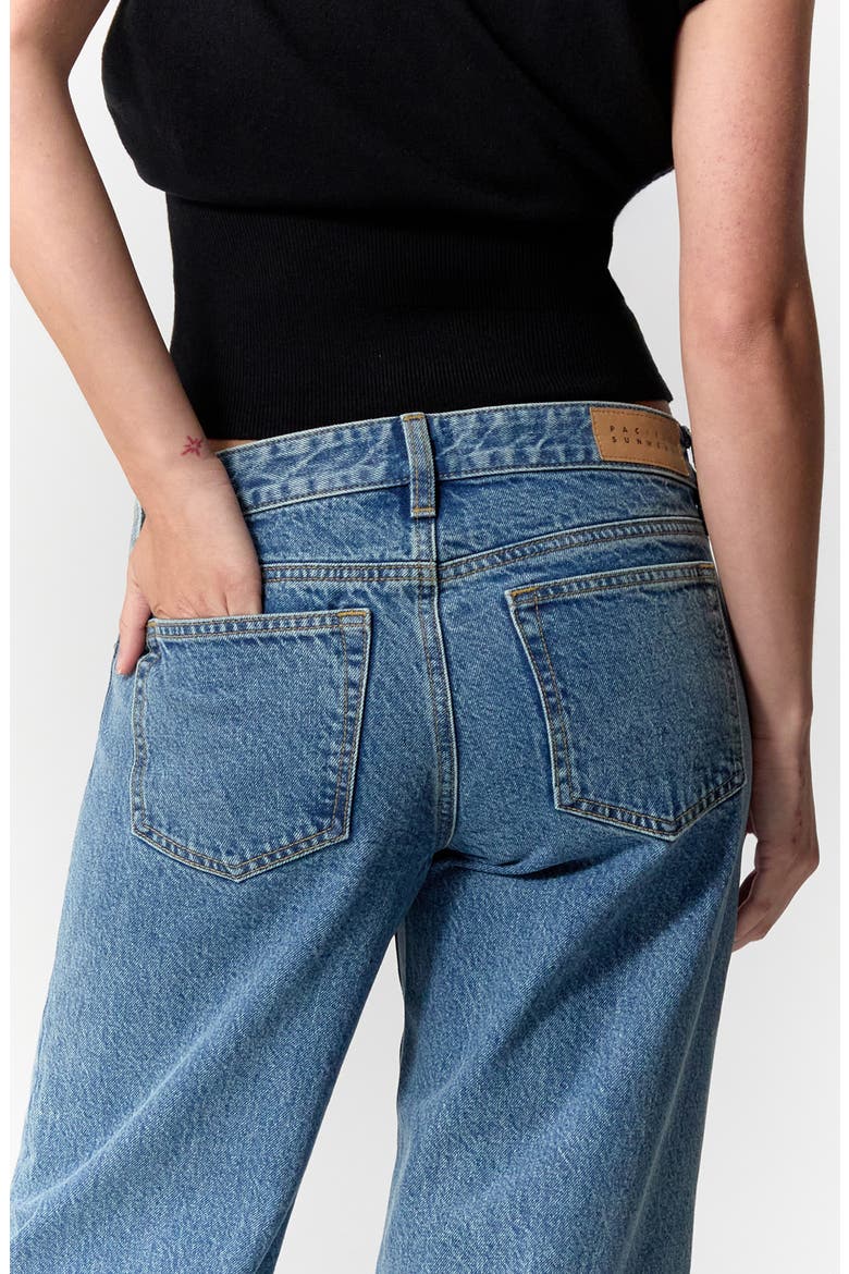 Zoe Low Rise Girlfriend Wide Leg Jeans, Alternate, color, DARK INDIGO
