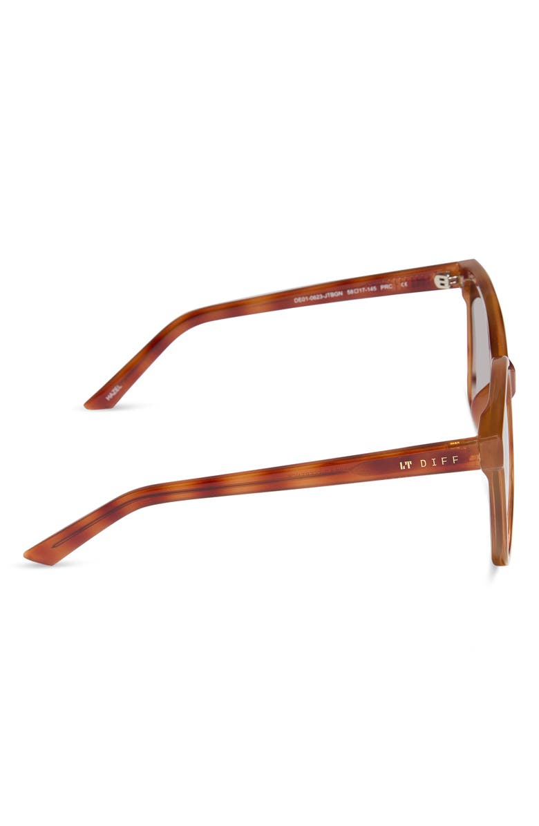 DIFF Hazel 58mm Square Sunglasses, Alternate, color, Maple Tortoise