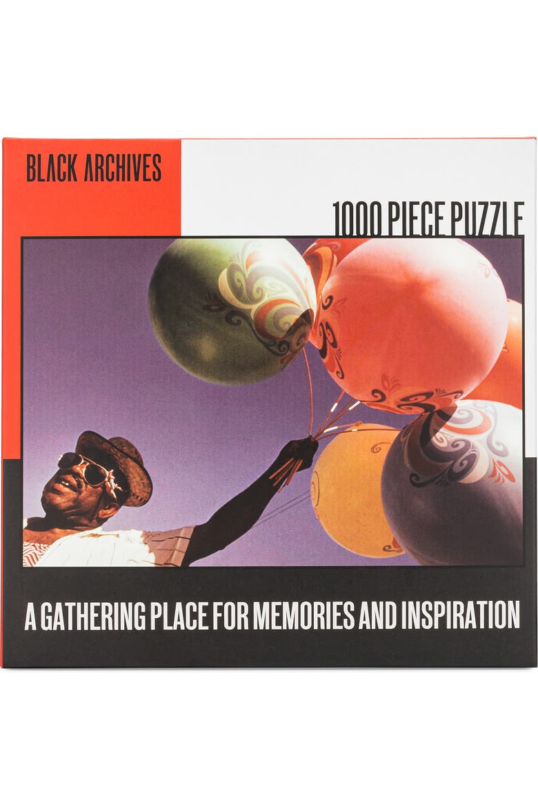 Black Archives, Man With Balloons, 1000 Piece Puzzle, Alternate, color, Multicolored