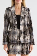 DKNY City Plaid One-Button Blazer