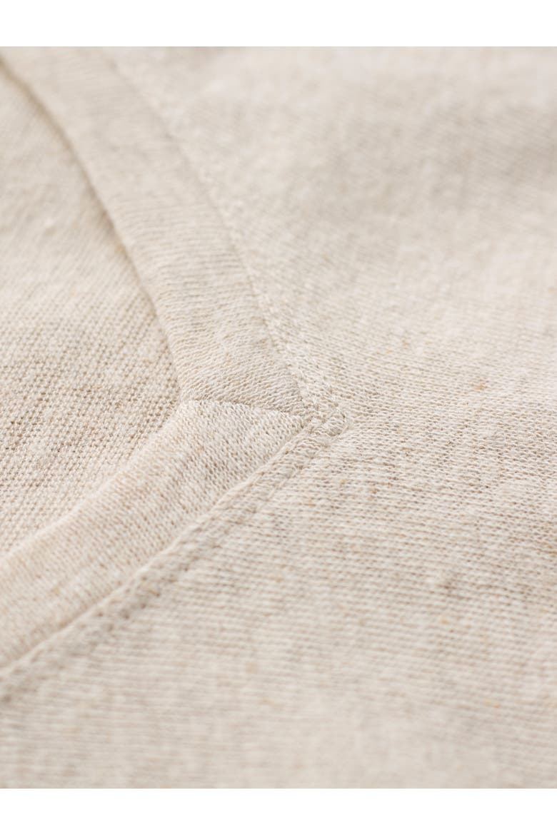 Relaxed V-Neck Linen Blend T-Shirt, Alternate, color, Undyed Ecru