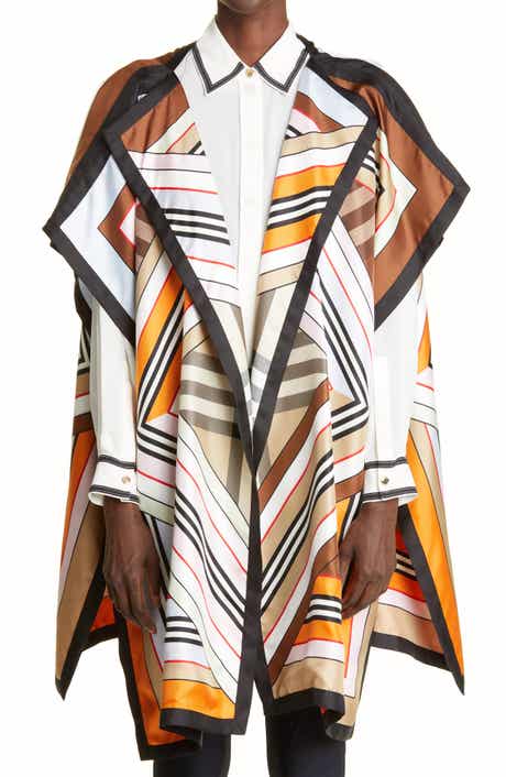 Burberry Claudia Montage Print Silk Twill Cape