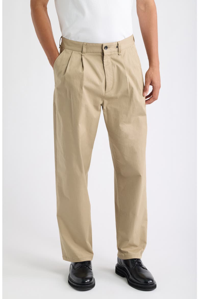Baggy Pleated Twill Chinos, Main, color, WTAUP