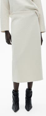 MANGO Bouclé Midi Sweater Skirt