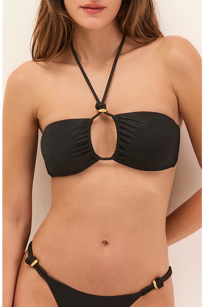 Gal Isla Halter Bikini Top, Main, color, BLACK