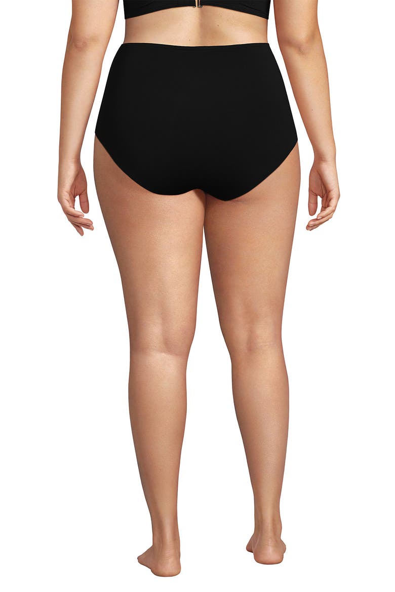 Sculpting Suit Chlorine Resistant Targeted Control Retro High Waisted Bikini Swim Bottoms, Alternate, color, Black