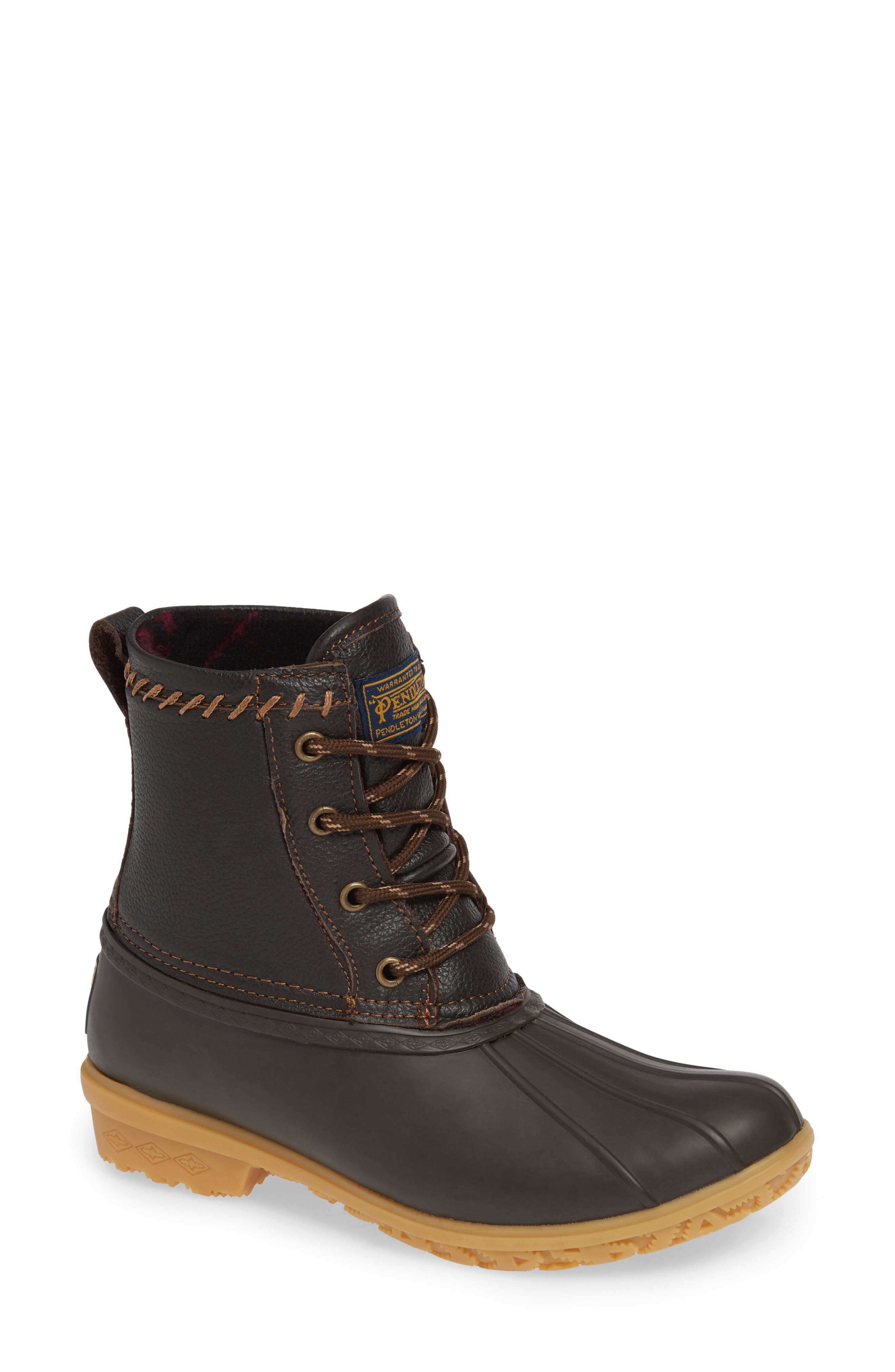 Waterproof Duck Boot, Main, color, BROWN RUBBER