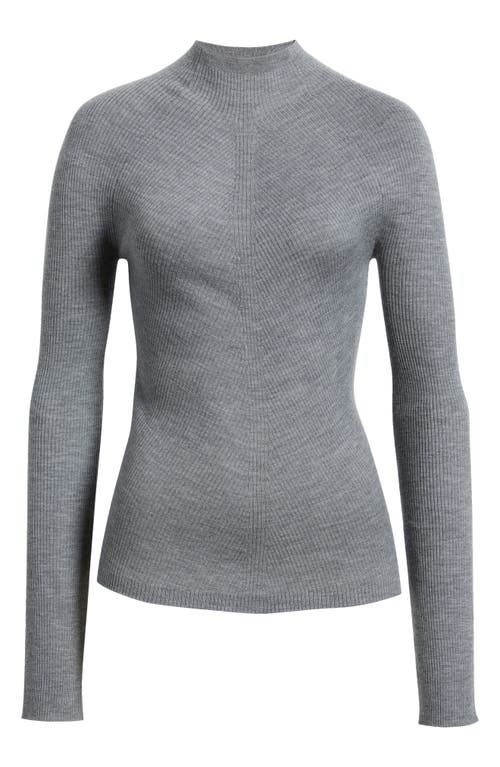 Hugo Boss Boss Foliora Virgin Wool Rib Funnel Neck Sweater In Multi