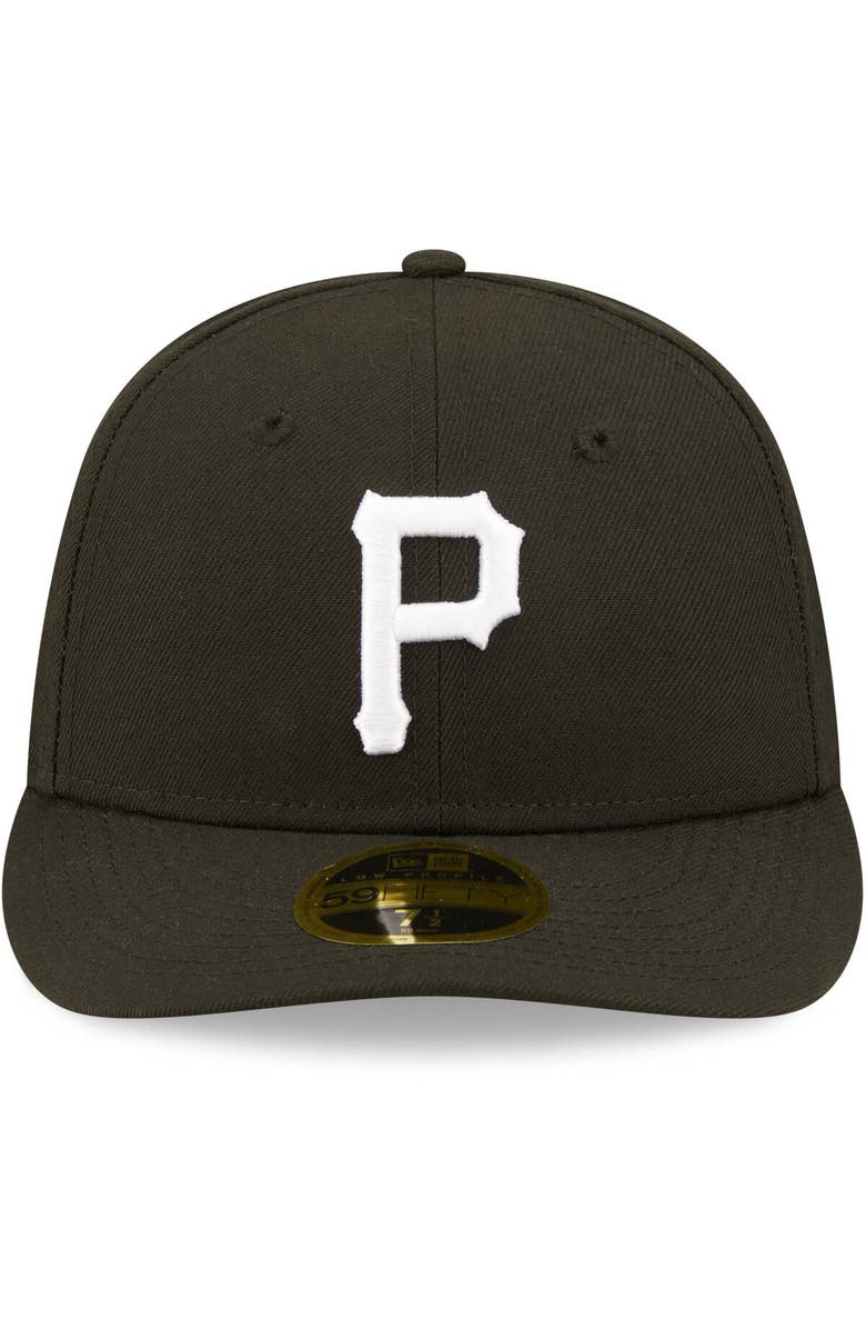 New Era Men's New Era Pittsburgh Pirates Black & White Low Profile 59FIFTY Fitted Hat, Alternate, color,