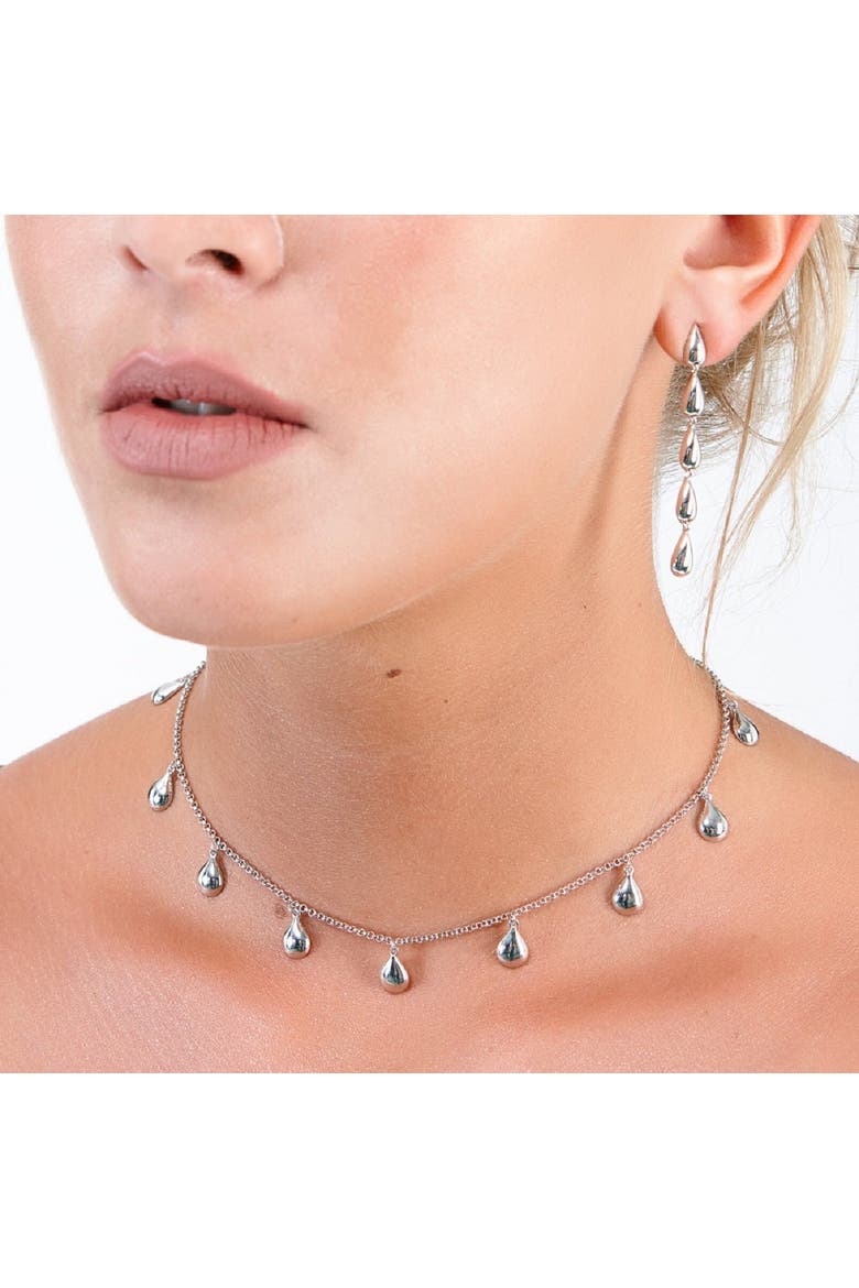 Tear Drop Necklace, Alternate, color, Sterling Silver