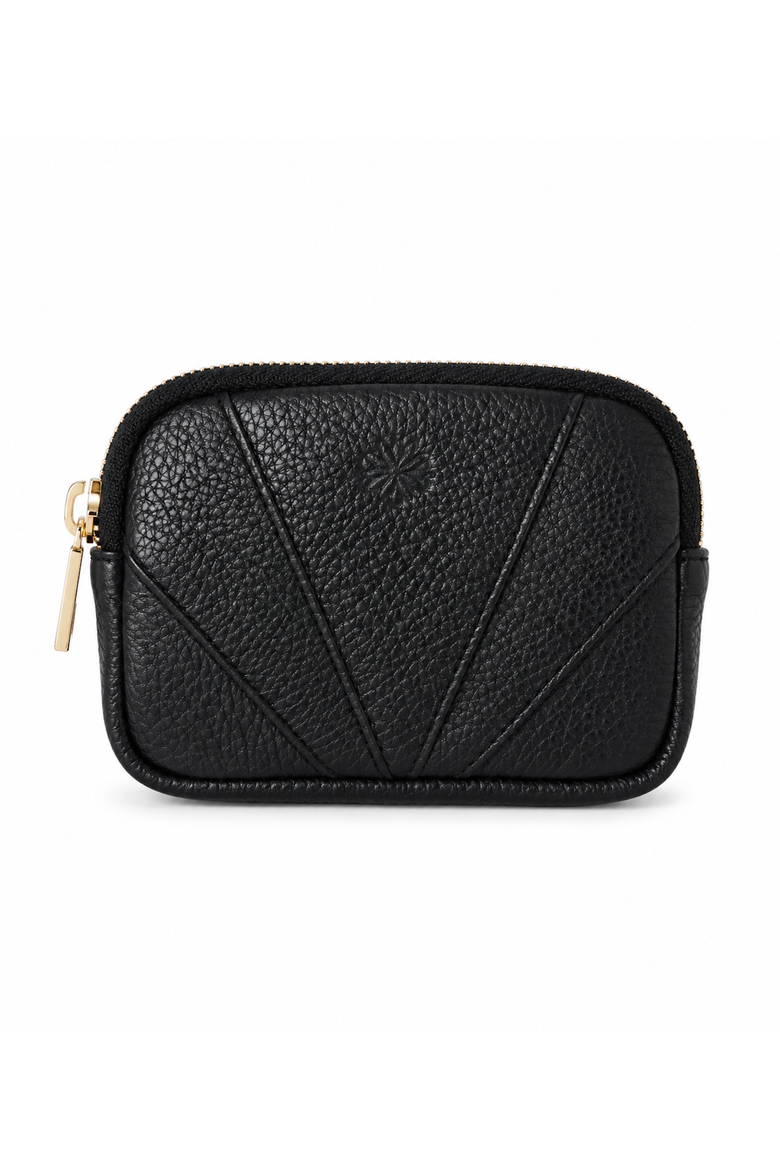 Écrin Ameline Leather Essentials Pouch, Main, color, Black