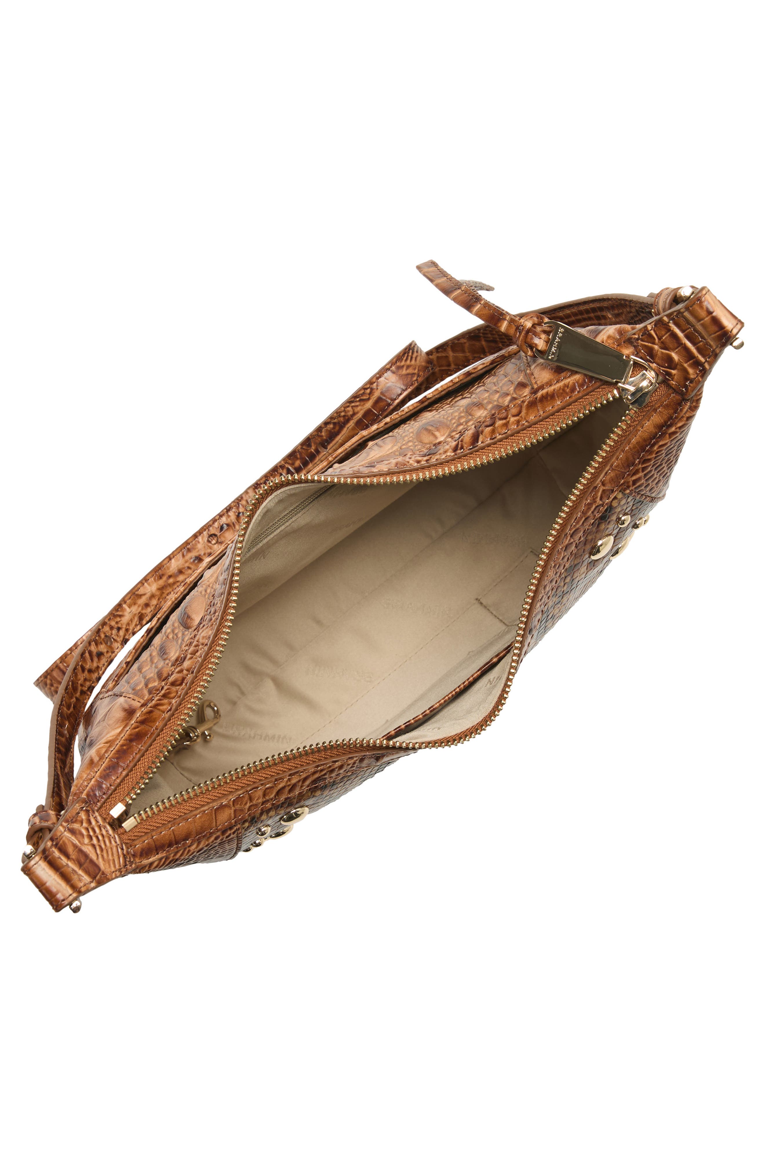 Corinne Croc Embossed Leather Crossbody, Alternate, color, CINNAMON