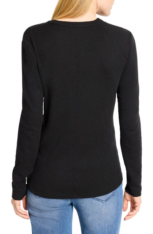 Nzt By Nic+zoe Cotton Blend Henley In Black