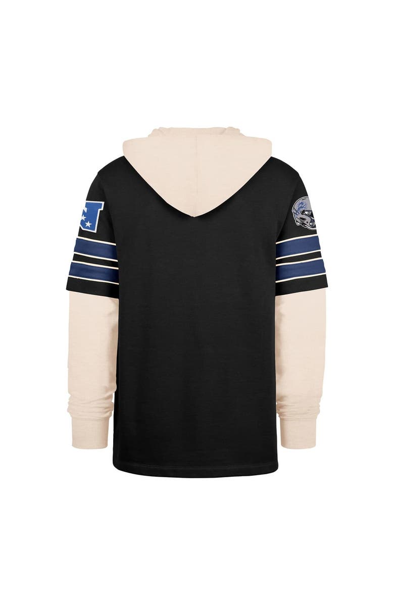 '47 Men's '47  Black Detroit Lions Split Zone Cornerback Duo Hoodie, Alternate, color, 