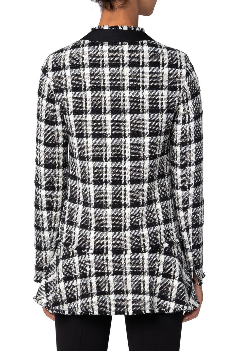 Akris punto Metallic Tweed Drop Waist Peplum Jacket, Alternate, color,