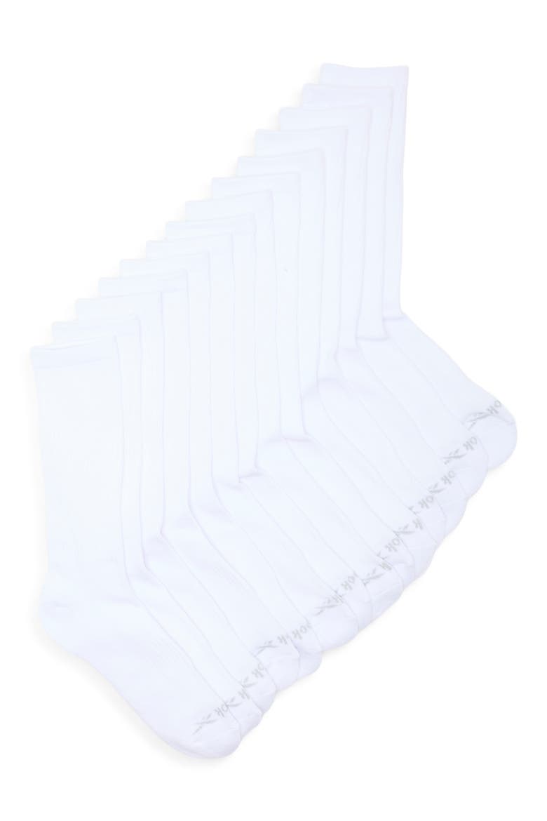 7-Pack Half Terry Crew Socks, Main, color, WHITE
