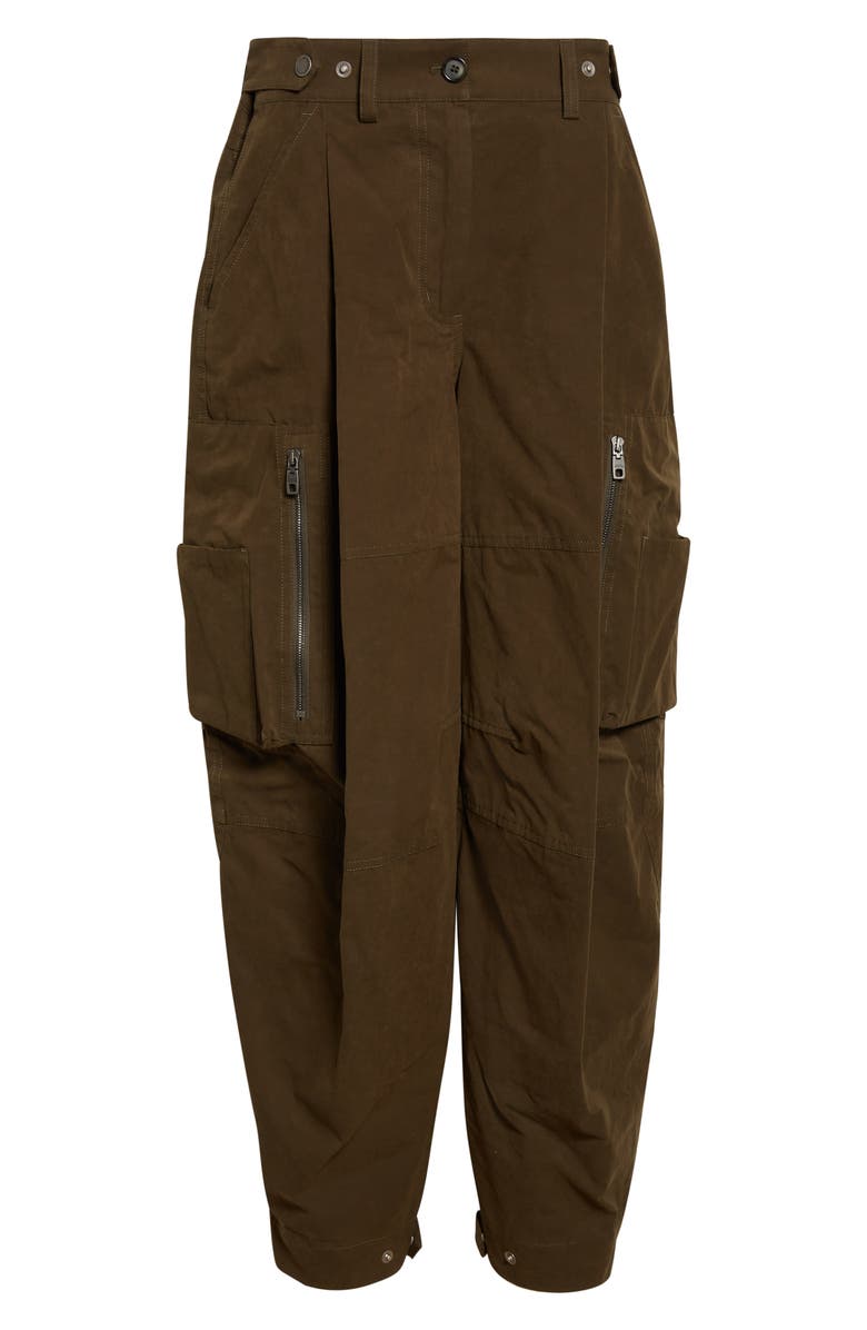 Dolce&Gabbana Waxed Faille Barrel Leg Cargo Pants, Main, color, Marrone Scuro