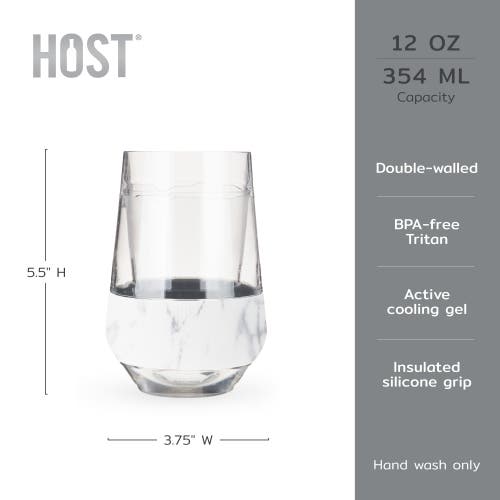 Host Wine Freeze Xl Cooling Cup Set Of 2 In Marble